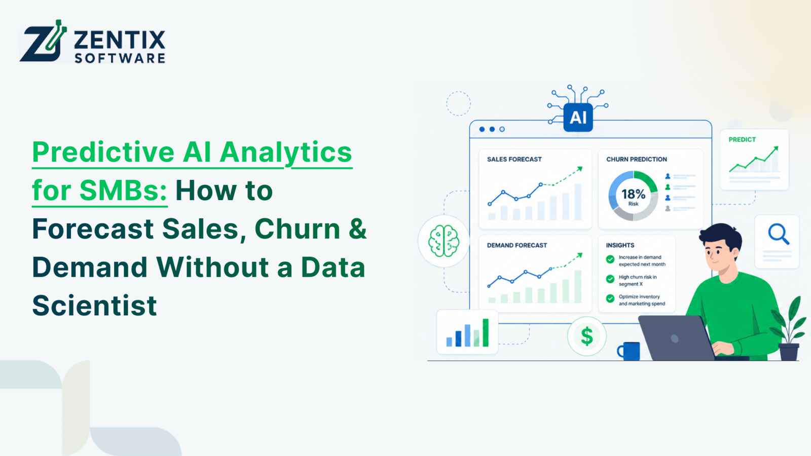 Predictive AI Analytics for SMBs: How to Forecast Sales, Churn & Demand Without a Data Scientist